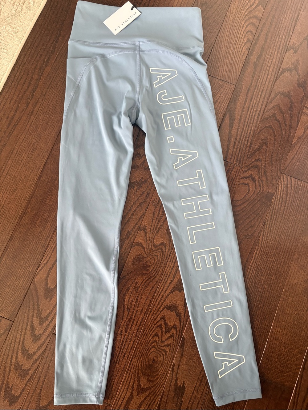 Aje Pale Blue AJE. ATHLETICA Logo High-Rise Leggings